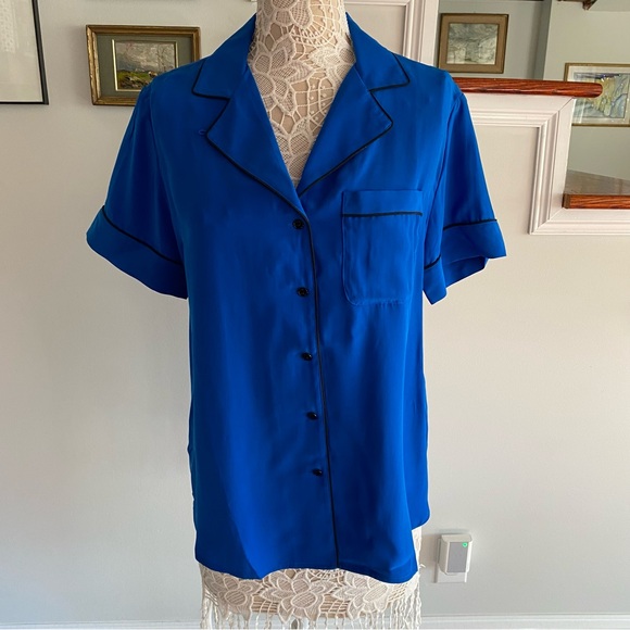 RAG & BONE Luca Silk PJ Top Blouse Large - Picture 3 of 8